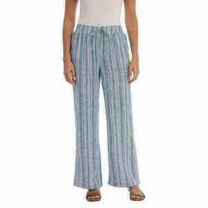 Vintage Briggs navy velour wide leg trouser with elastic waist size M petite